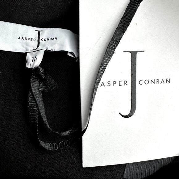 Jasper Conran Jumpsuit Short Sleeve Wrap V-Neck Straight Leg Black 16 NWT - Picture 2 of 5